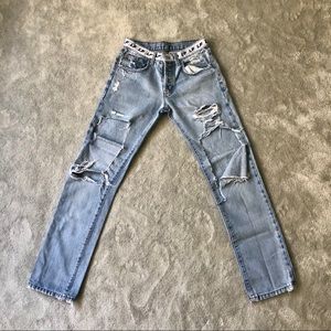 LF logo ripped jeans